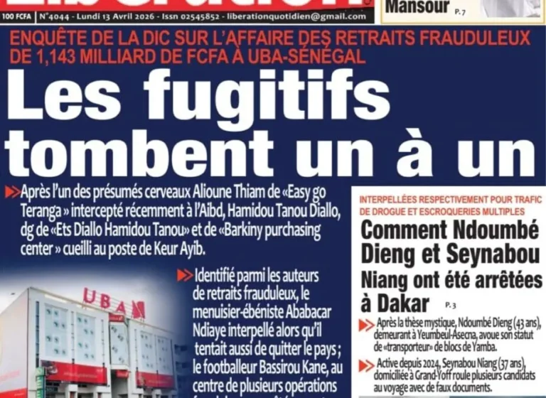 Découvrez les Unes des journaux sénégalais du lundi 13 avril 2026