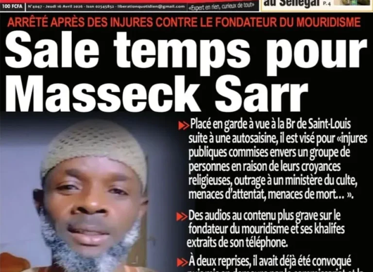 Découvrez les Unes des journaux sénégalais du jeudi 16 avril 2026