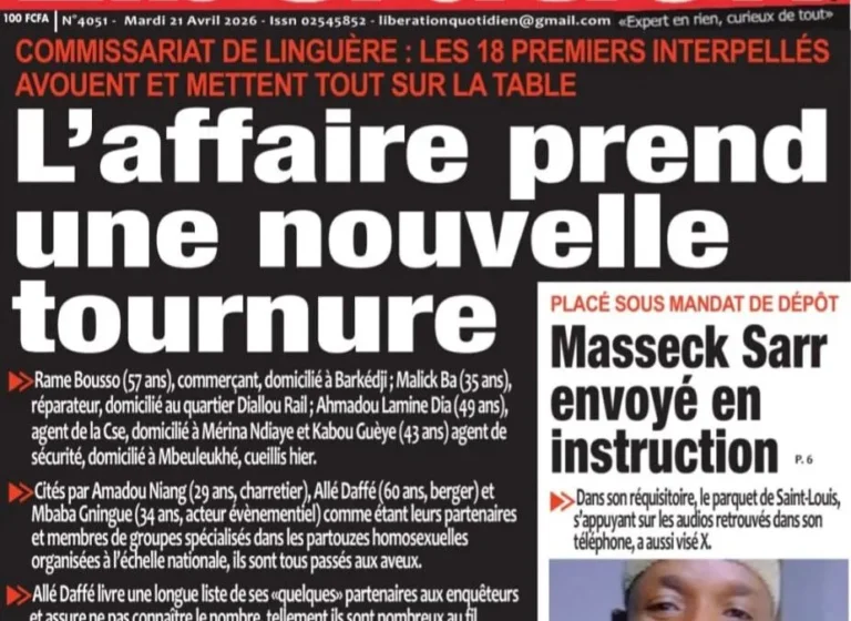 Découvrez les Unes des journaux sénégalais du mardi 21 avril 2026