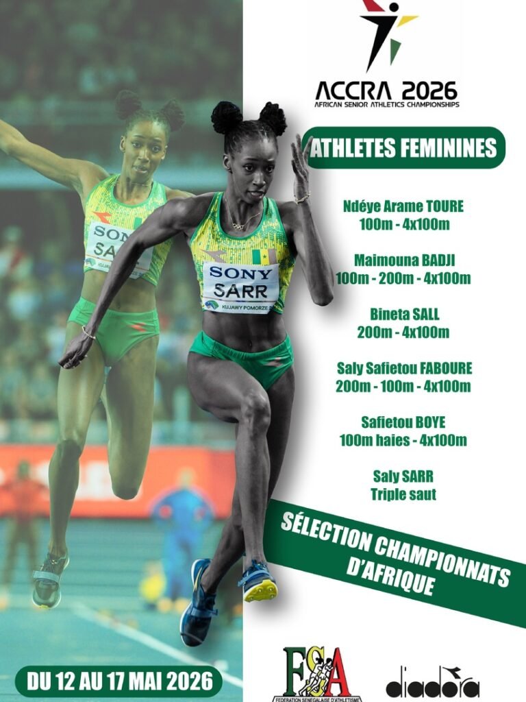 Athlétisme : 21 athlètes retenus pour défendre les couleurs du Sénégal aux championnats d’Afrique d’Accra