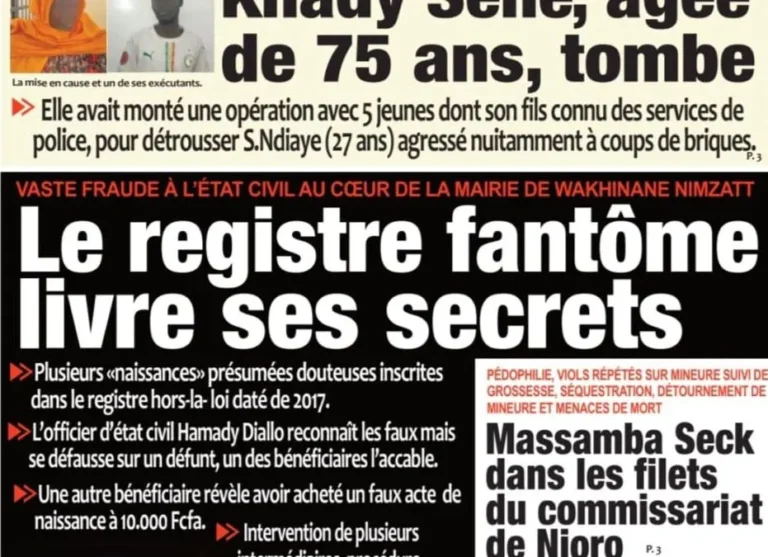 Découvrez les Unes des journaux sénégalais du vendredi 08 mai 2026