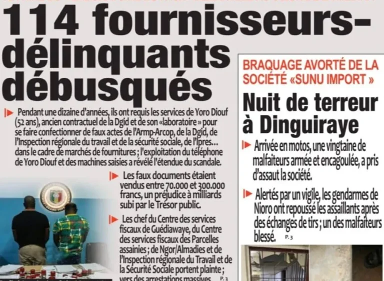 Découvrez les Unes des journaux sénégalais du samedi 09 mai 2026